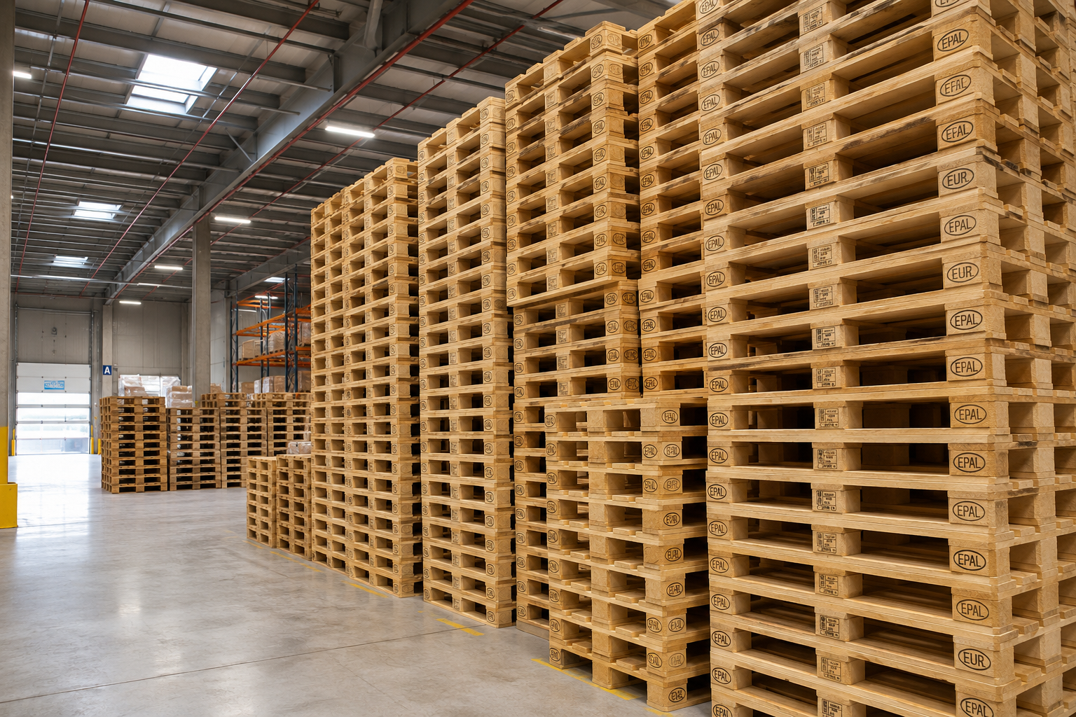 Palettes dans un entrepôt